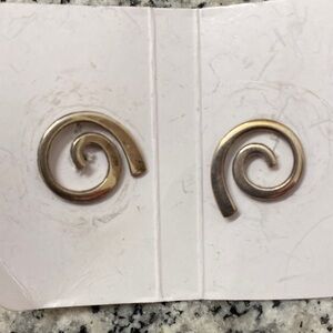 Silver Spiral Earrings